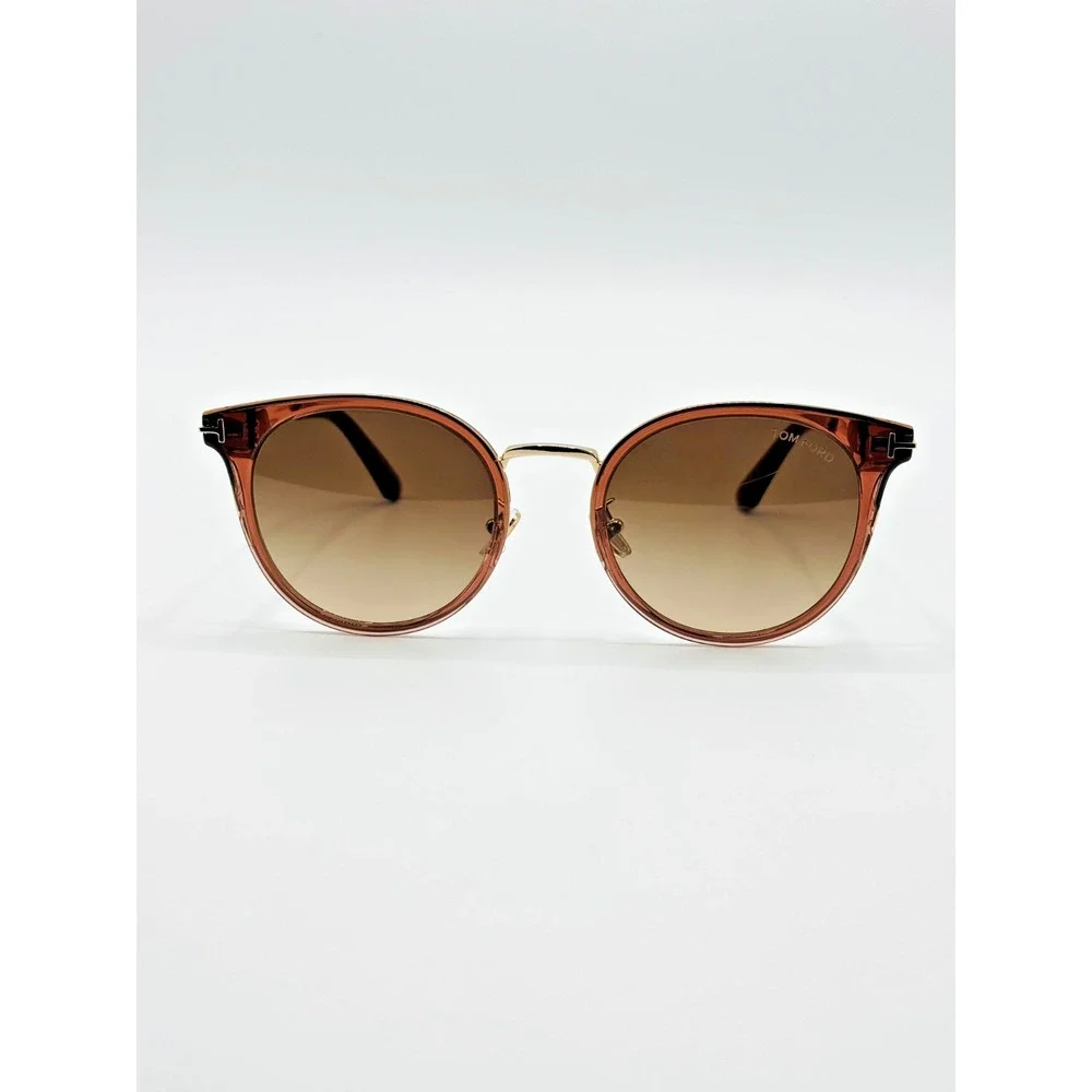 Tom Ford Sunglasses TF1244-K 45F Brown Round Brown Gradient Lens 54mm Asian Fit